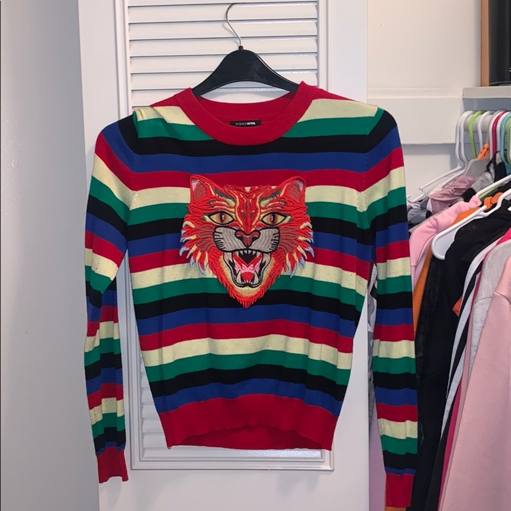 Crew Neck Multi Color Sweater
